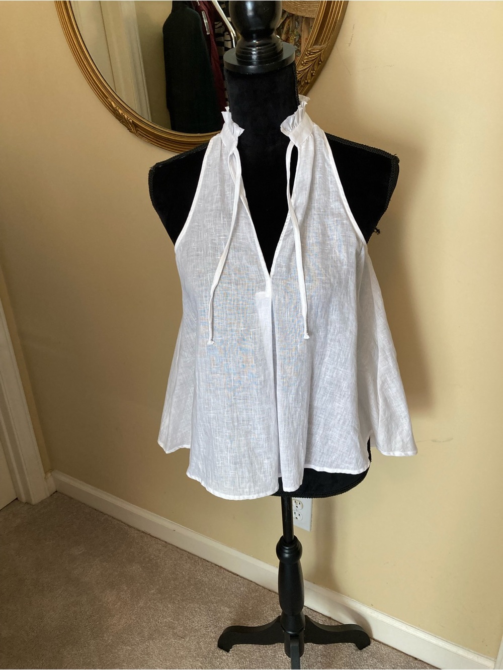 Pilcro White Tie-Neck Halter Camisole